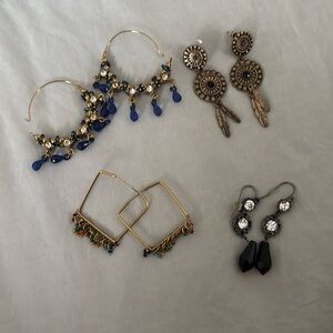 Assorted dangling earrings